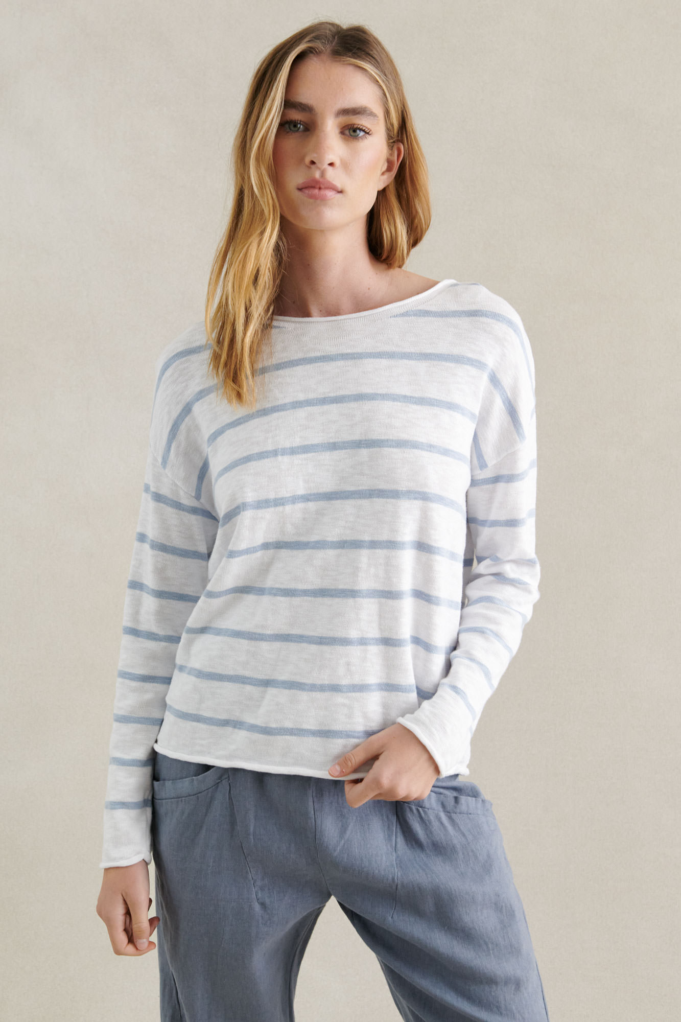 shoot-studio-little-lies-striped-top-white-blue-front-detail