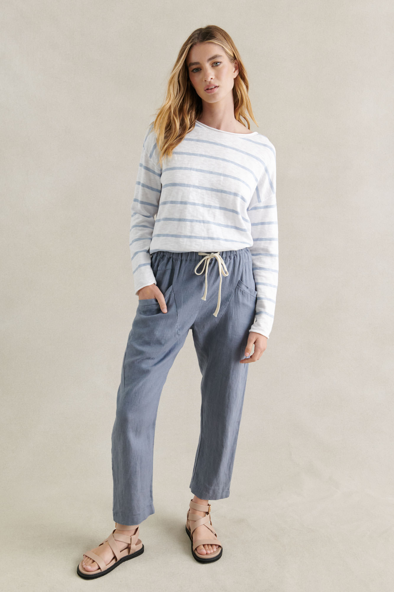 shoot-studio-little-lies-striped-top-white-blue-front-full-length