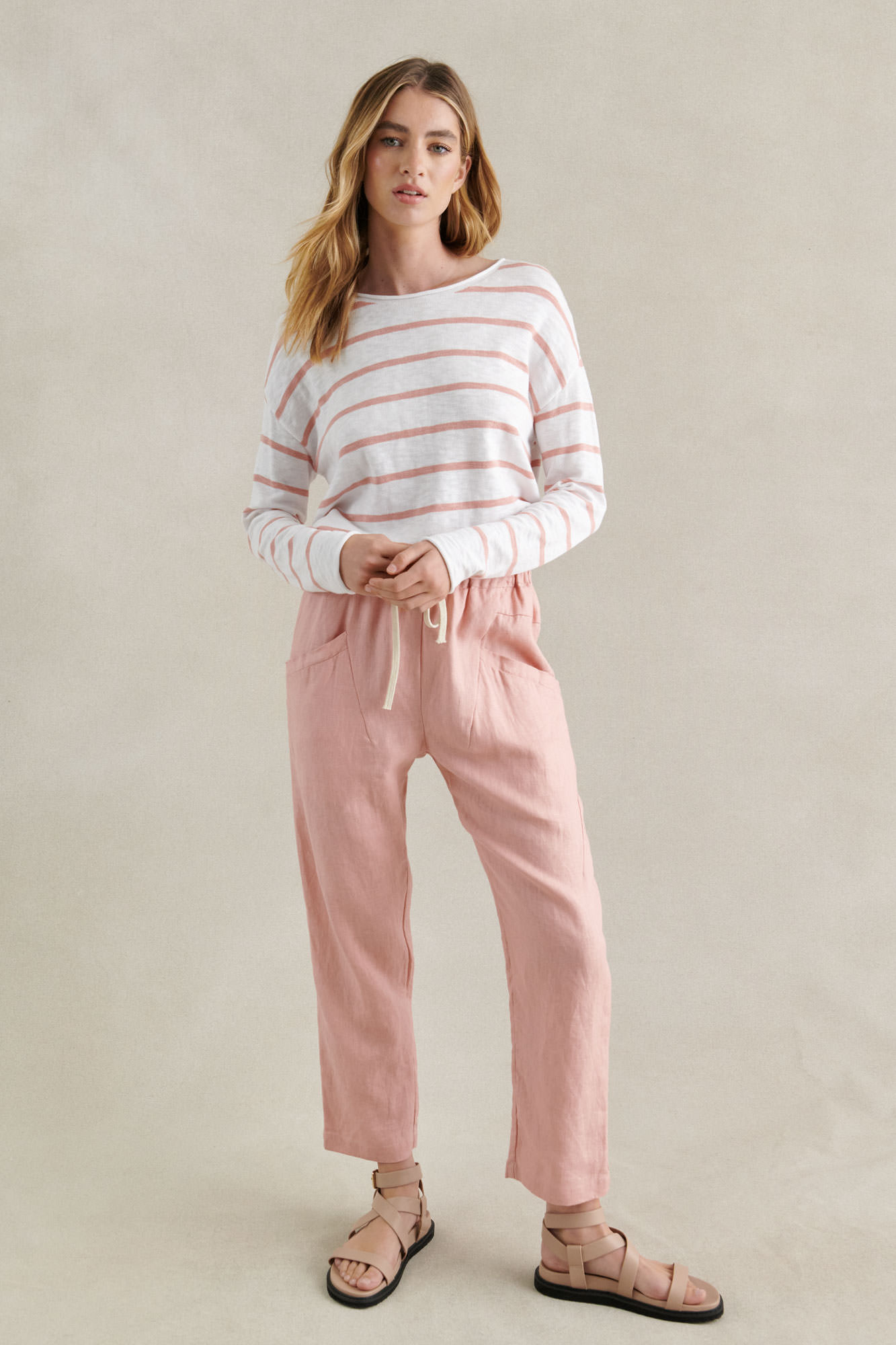 shoot-studio-little-lies-striped-top-white-pink-front-full-length