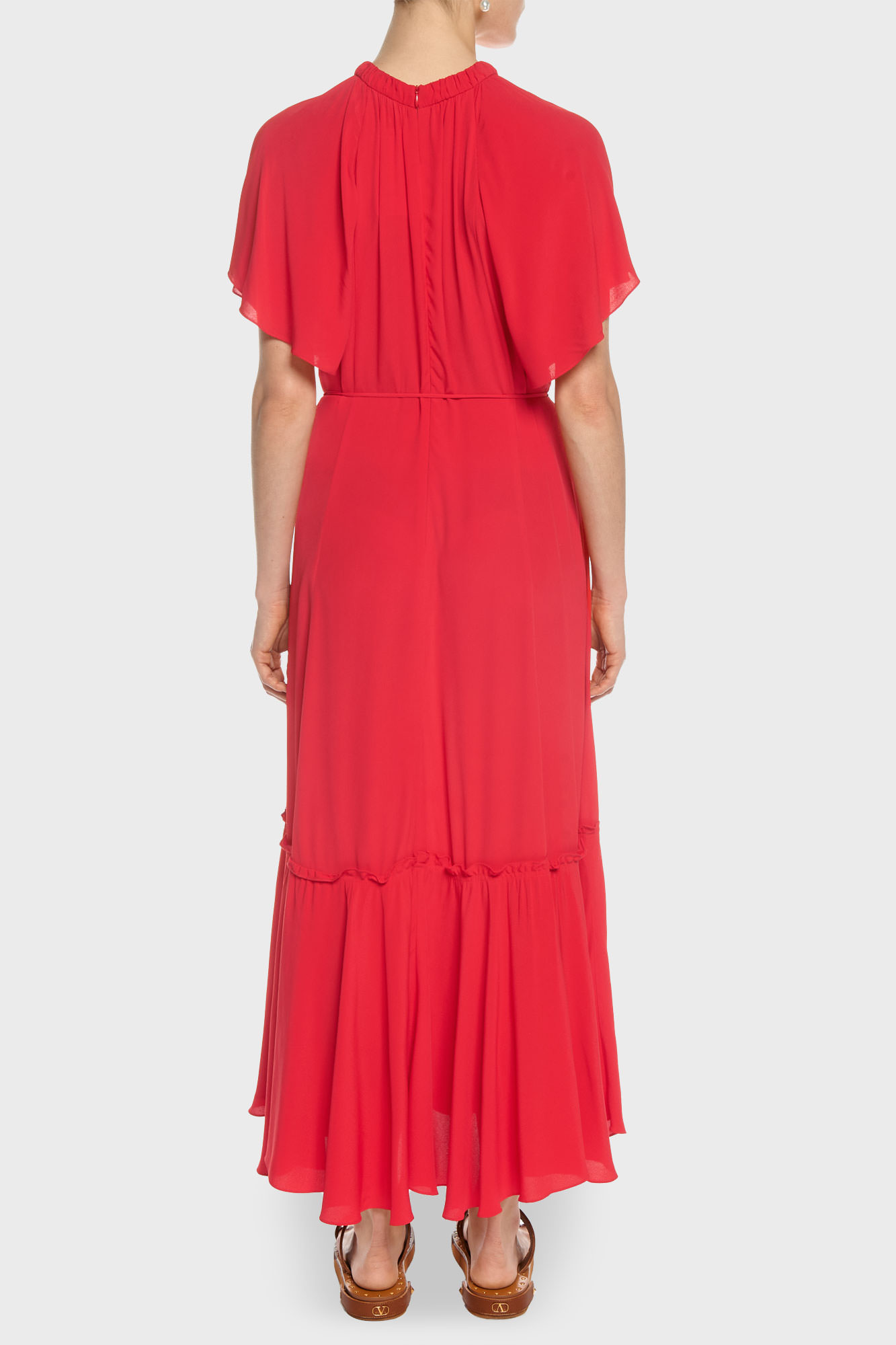 veronika-maine-fashion-ecommerce-red-flutter-sleeve-dress-back