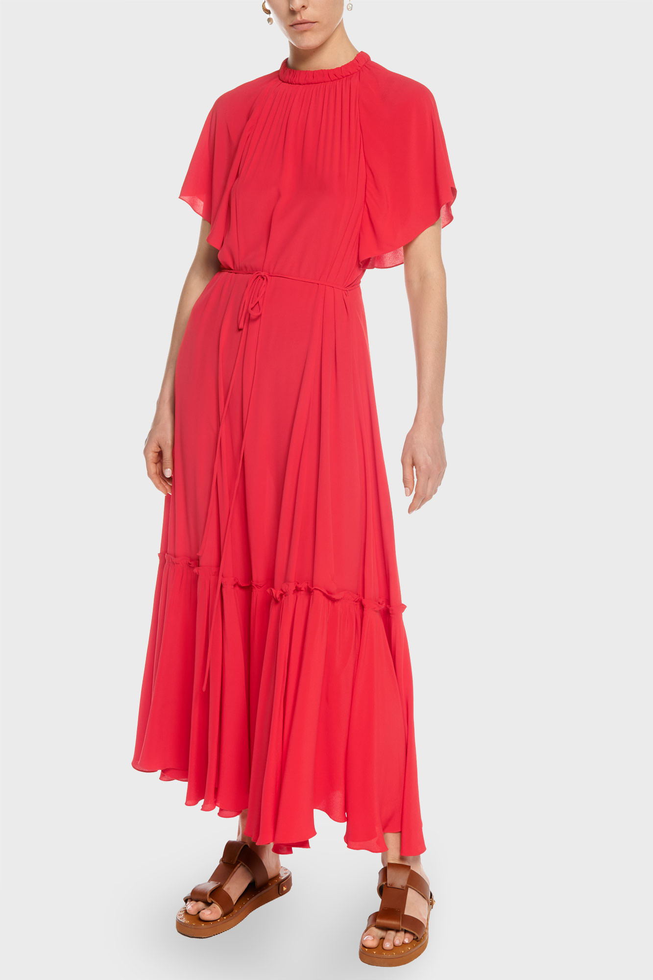 veronika-maine-fashion-ecommerce-red-flutter-sleeve-dress-front
